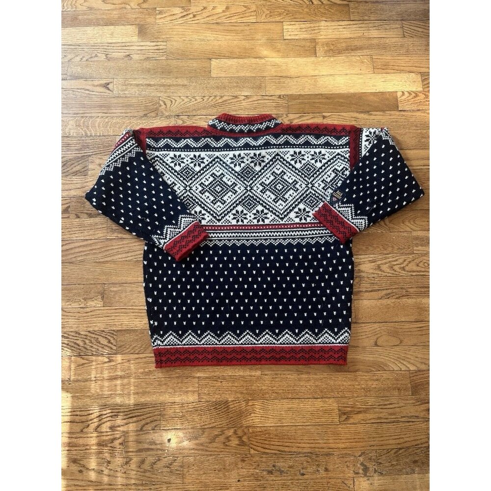 Vintage Dale of Norway Sweater Womans One Size Wool Red White Pull Over Winter - Picture 10 of 11